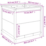 Plantenbak 82,5x82,5x78 cm massief grenenhout grijs - AllerleiShop