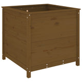 Plantenbak 82,5x82,5x78 cm massief grenenhout honingbruin - AllerleiShop