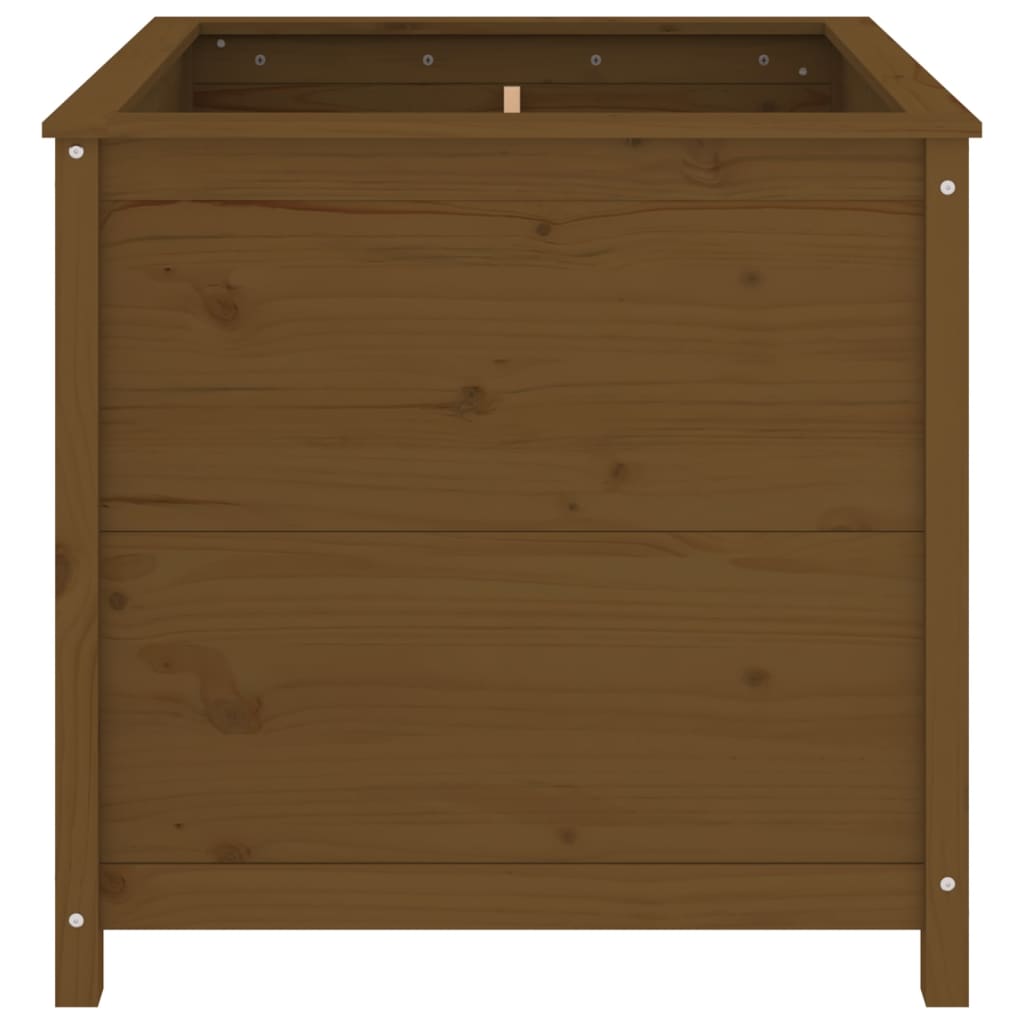 Plantenbak 82,5x82,5x78 cm massief grenenhout honingbruin - AllerleiShop