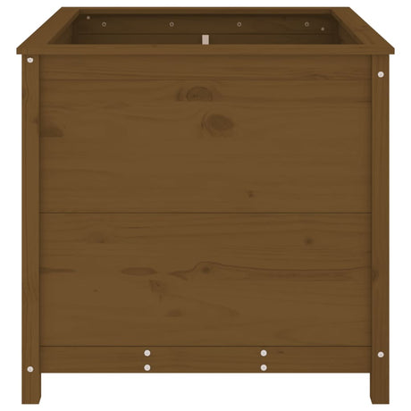 Plantenbak 82,5x82,5x78 cm massief grenenhout honingbruin - AllerleiShop