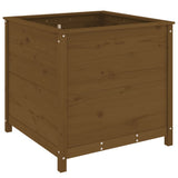 Plantenbak 82,5x82,5x78 cm massief grenenhout honingbruin - AllerleiShop