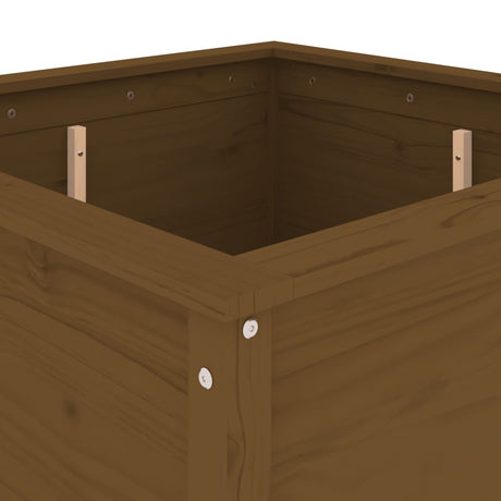 Plantenbak 82,5x82,5x78 cm massief grenenhout honingbruin - AllerleiShop