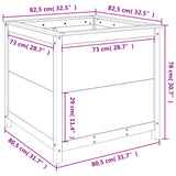 Plantenbak 82,5x82,5x78 cm massief grenenhout honingbruin - AllerleiShop