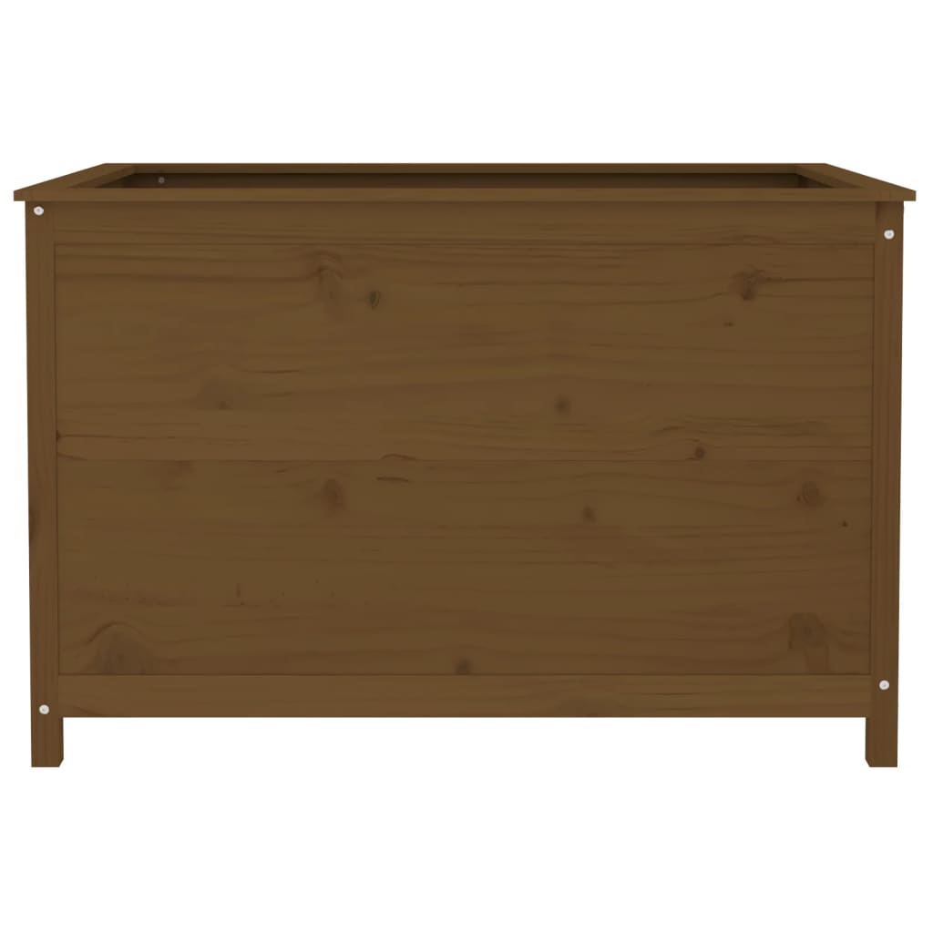 Plantenbak verhoogd 119,5x82,5x78 cm massief grenen honingbruin - AllerleiShop