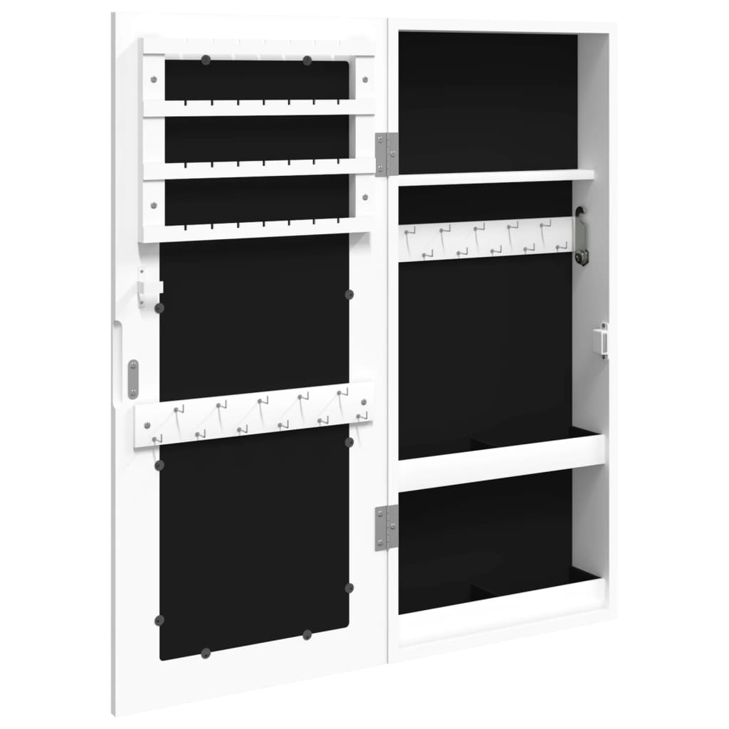 Sieradenkast met spiegel wandgemonteerd 30x8,5x67 cm wit - AllerleiShop