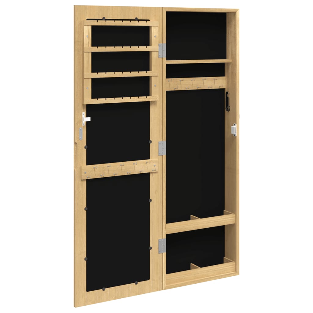 Sieradenkast met spiegel wandgemonteerd 30x8,5x90 cm wit - AllerleiShop