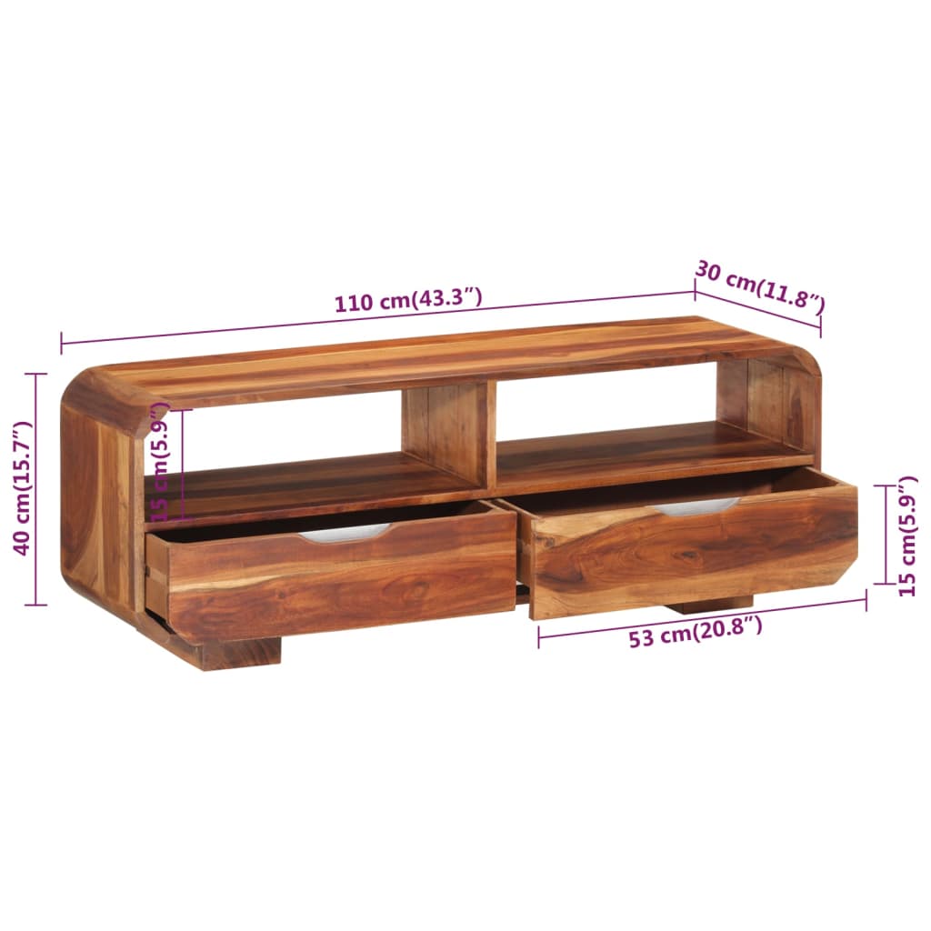 Tv-meubel 110x30x40 cm massief acaciahout - AllerleiShop