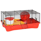 Hamsterkooi 58x32x36 cm polypropeen en metaal rood