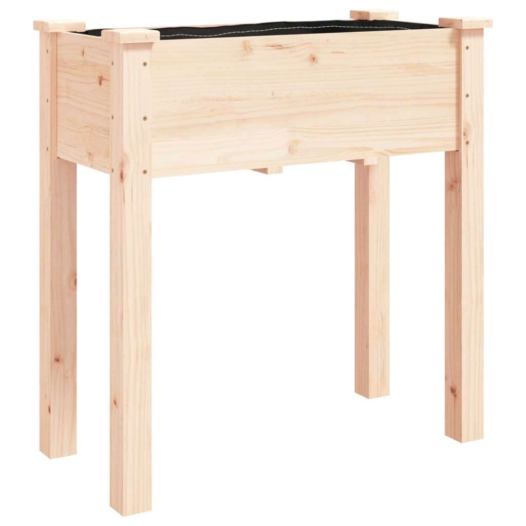 Plantenbak met voering 71x37x76 cm massief vurenhout - AllerleiShop