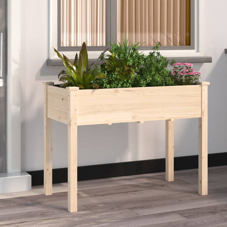 Plantenbak met voering 118x59x76 cm massief vurenhout - AllerleiShop