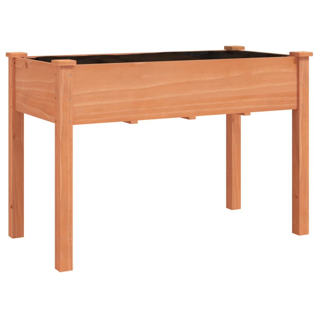 Plantenbak met voering 118x59x76 cm massief vurenhout bruin - AllerleiShop