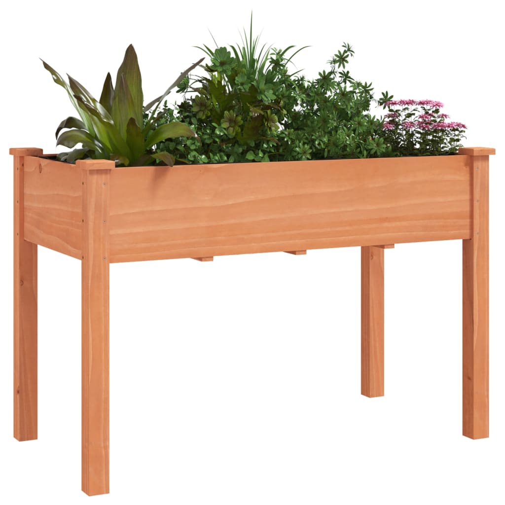 Plantenbak met voering 118x59x76 cm massief vurenhout bruin - AllerleiShop