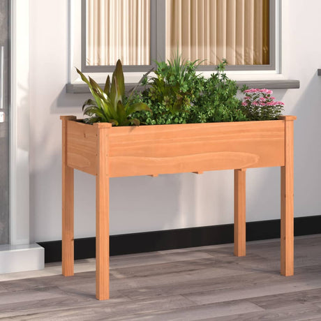 Plantenbak met voering 118x59x76 cm massief vurenhout bruin - AllerleiShop