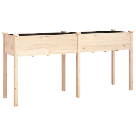 Plantenbak met voering 161x45x76 cm massief vurenhout - AllerleiShop