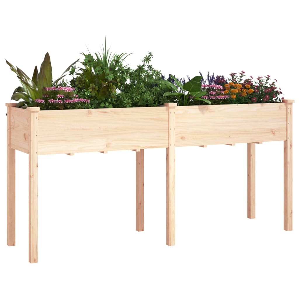 Plantenbak met voering 161x45x76 cm massief vurenhout - AllerleiShop