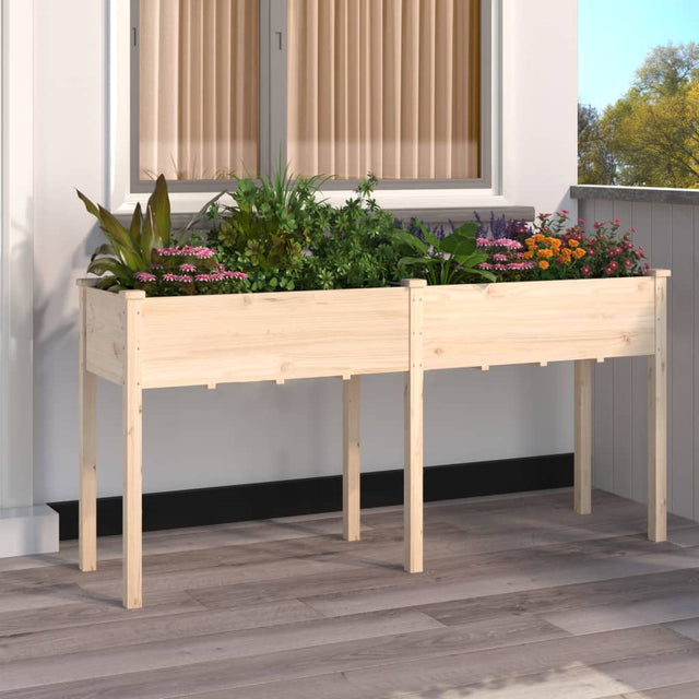 Plantenbak met voering 161x45x76 cm massief vurenhout - AllerleiShop