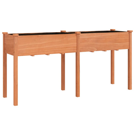 Plantenbak met voering 161x45x76 cm massief vurenhout bruin - AllerleiShop