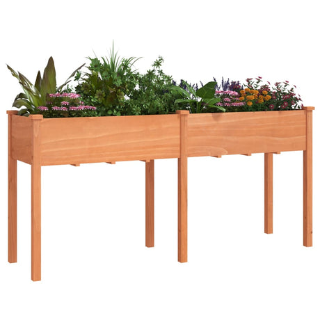 Plantenbak met voering 161x45x76 cm massief vurenhout bruin - AllerleiShop