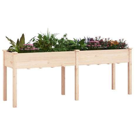 Plantenbak met voering 203x53x76 cm massief vurenhout - AllerleiShop