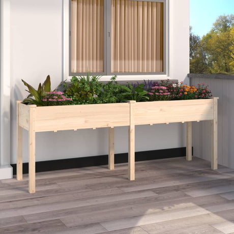 Plantenbak met voering 203x53x76 cm massief vurenhout - AllerleiShop