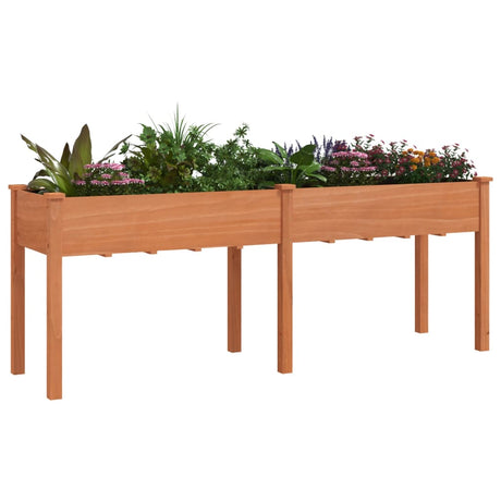 Plantenbak met voering 203x53x76 cm massief vurenhout bruin - AllerleiShop