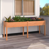 Plantenbak met voering 203x53x76 cm massief vurenhout bruin - AllerleiShop