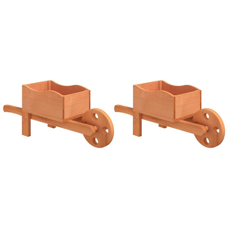 Plantenbakken kruiwagen 2 st 47x15x19 cm massief vurenhout - AllerleiShop