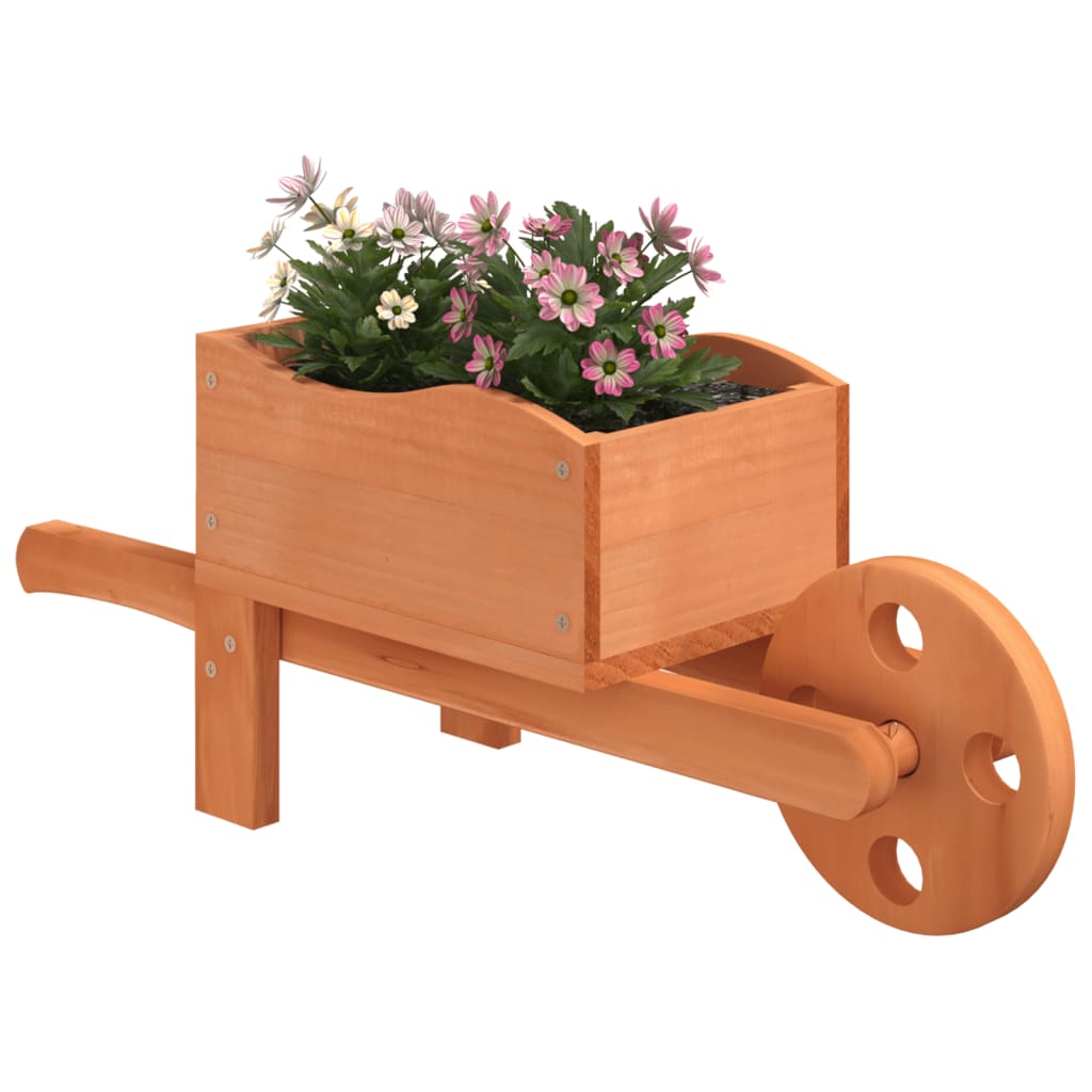 Plantenbakken kruiwagen 2 st 47x15x19 cm massief vurenhout - AllerleiShop