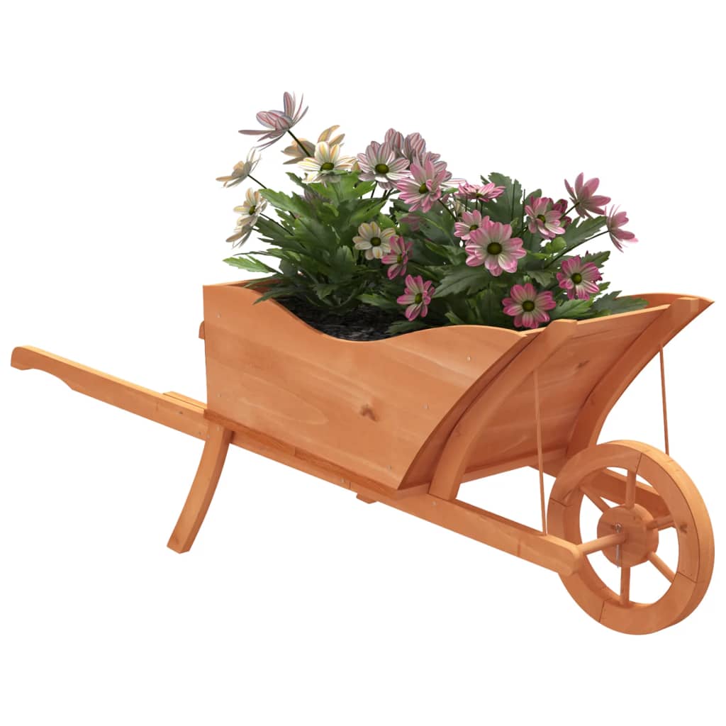 Plantenbak kruiwagen 128x45,5x43 cm massief vurenhout - AllerleiShop