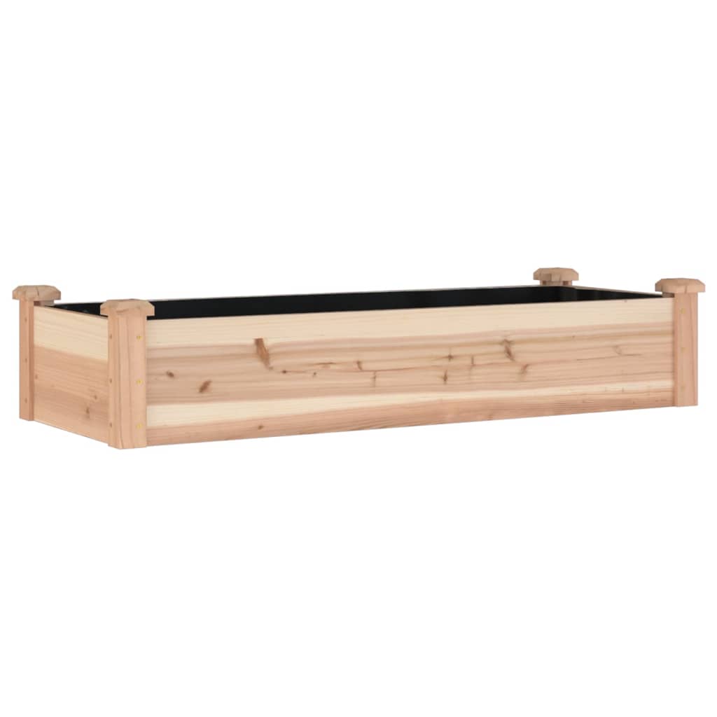 Plantenbak verhoogd met voering 120x45x25 cm massief vurenhout - AllerleiShop