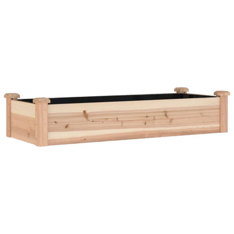 Plantenbak verhoogd met voering 120x45x25 cm massief vurenhout - AllerleiShop