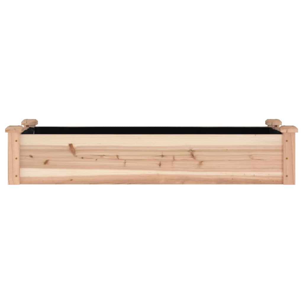 Plantenbak verhoogd met voering 120x45x25 cm massief vurenhout - AllerleiShop