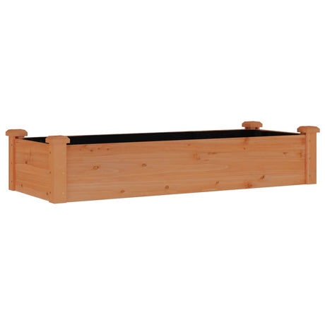 Plantenbak verhoogd met voering 120x45x25 cm vurenhout bruin - AllerleiShop