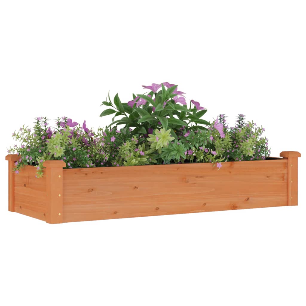 Plantenbak verhoogd met voering 120x45x25 cm vurenhout bruin - AllerleiShop