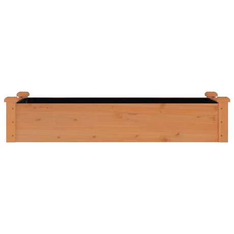 Plantenbak verhoogd met voering 120x45x25 cm vurenhout bruin - AllerleiShop