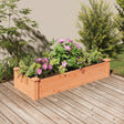 Plantenbak verhoogd met voering 120x45x25 cm vurenhout bruin - AllerleiShop