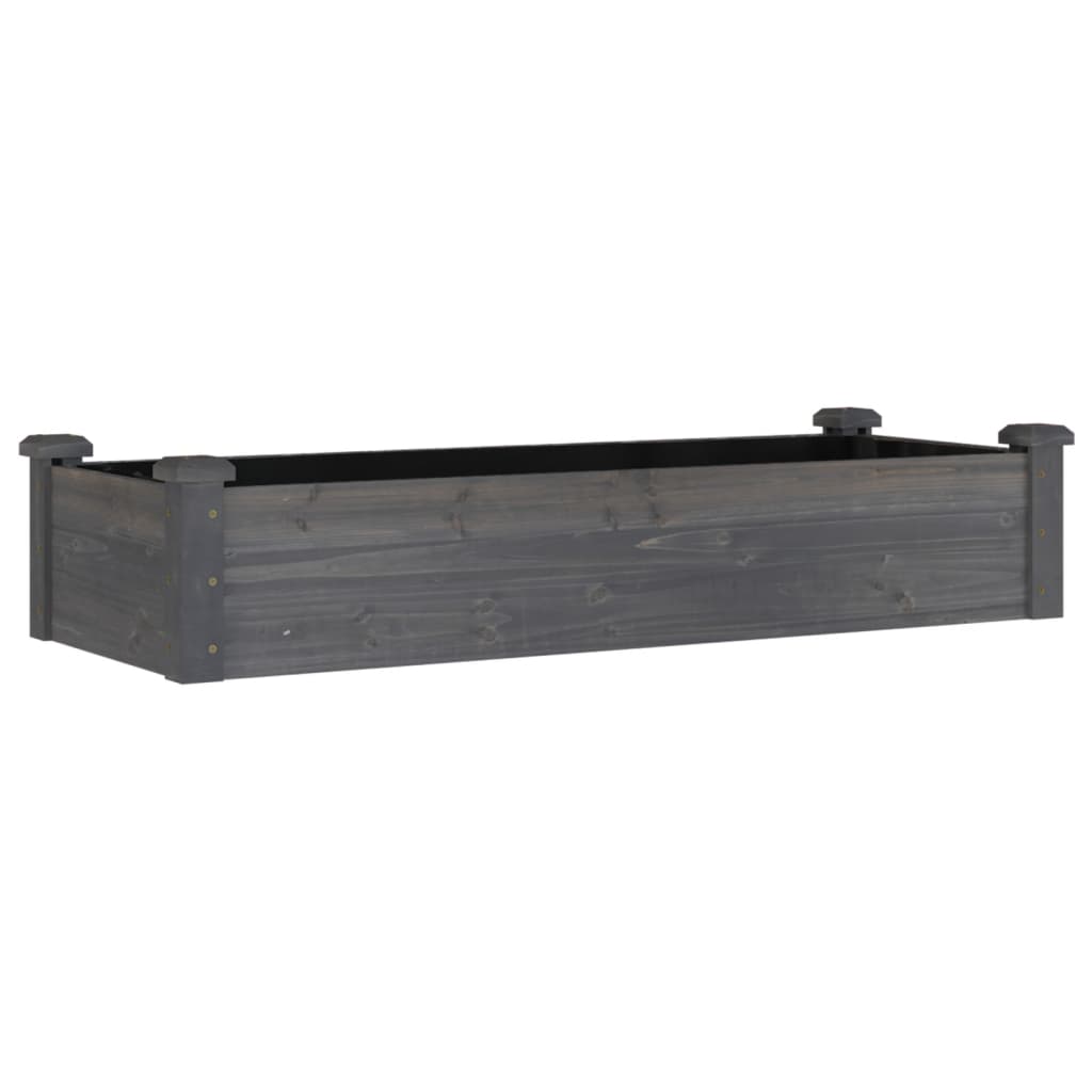 Plantenbak verhoogd met voering 120x45x25 cm vurenhout grijs - AllerleiShop