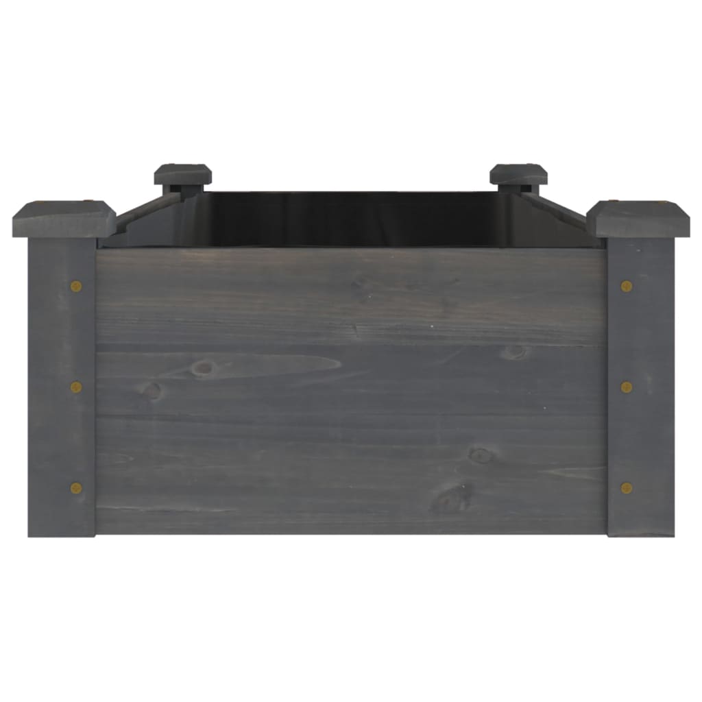 Plantenbak verhoogd met voering 120x45x25 cm vurenhout grijs - AllerleiShop