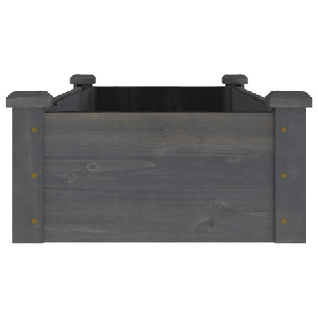 Plantenbak verhoogd met voering 120x45x25 cm vurenhout grijs - AllerleiShop