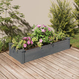 Plantenbak verhoogd met voering 120x45x25 cm vurenhout grijs - AllerleiShop