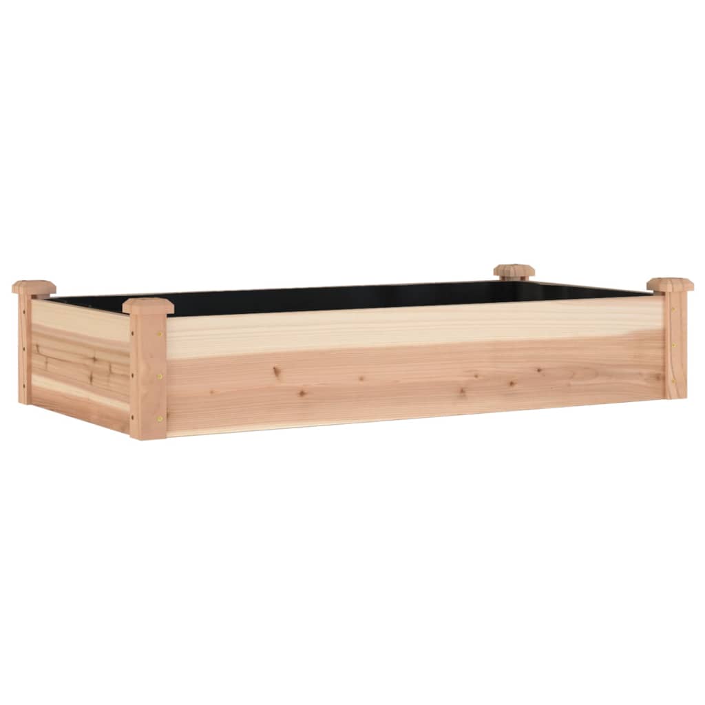 Plantenbak verhoogd met voering 120x60x25 cm massief vurenhout - AllerleiShop