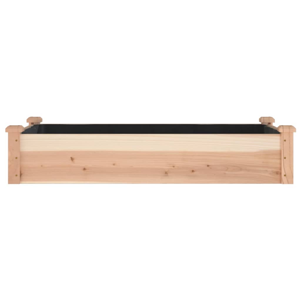 Plantenbak verhoogd met voering 120x60x25 cm massief vurenhout - AllerleiShop