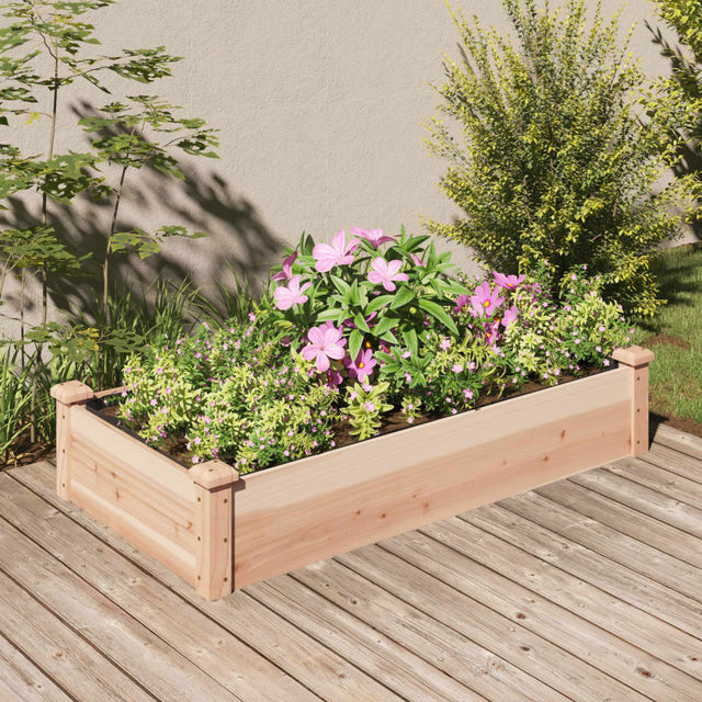 Plantenbak verhoogd met voering 120x60x25 cm massief vurenhout - AllerleiShop