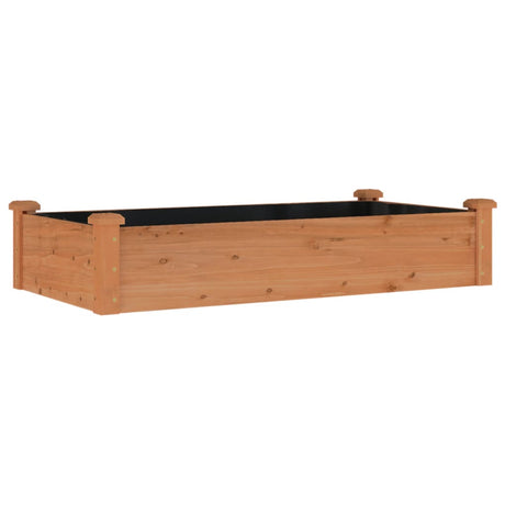 Plantenbak verhoogd met voering 120x60x25 cm vurenhout bruin - AllerleiShop