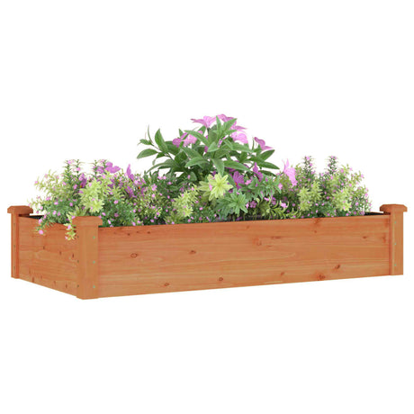 Plantenbak verhoogd met voering 120x60x25 cm vurenhout bruin - AllerleiShop