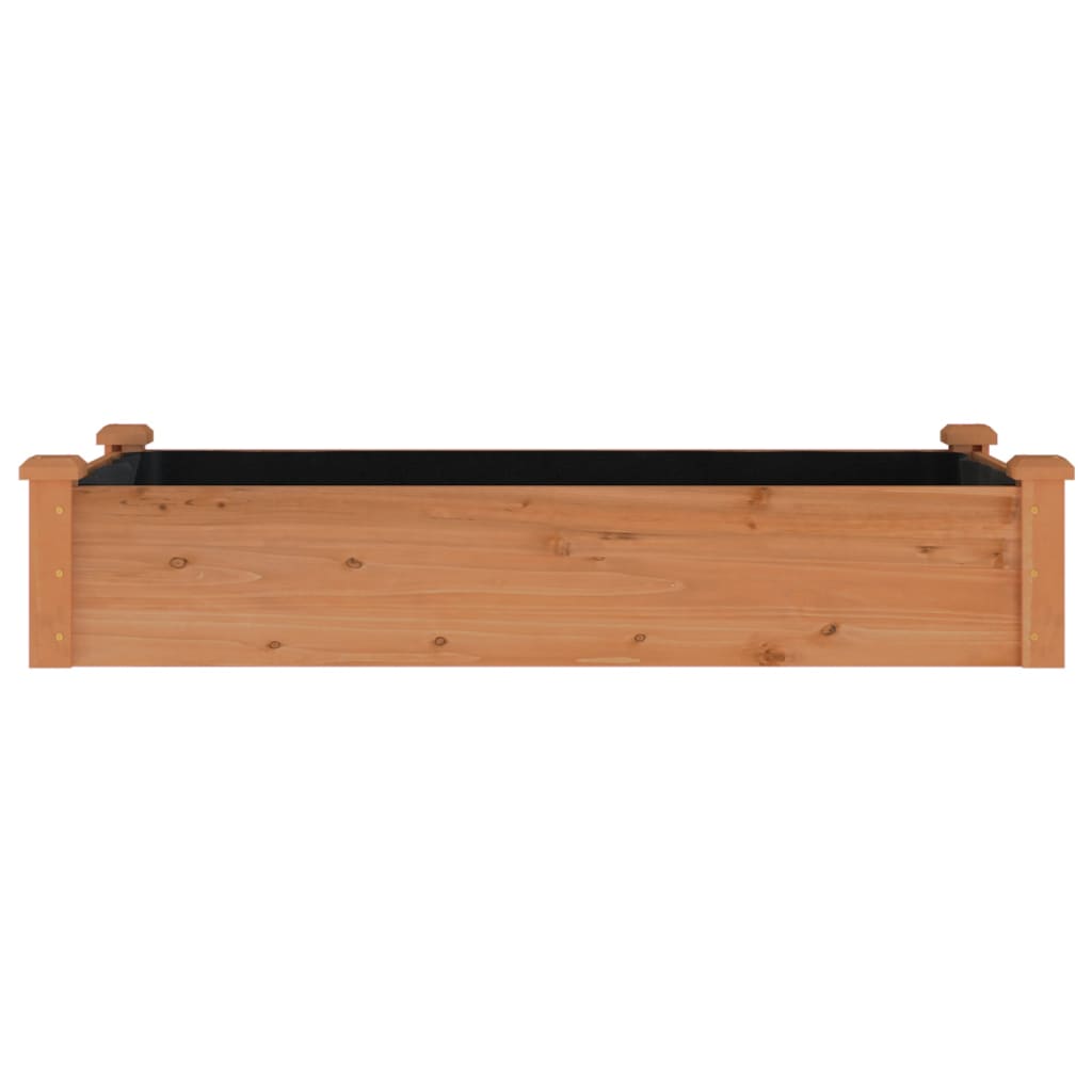 Plantenbak verhoogd met voering 120x60x25 cm vurenhout bruin - AllerleiShop