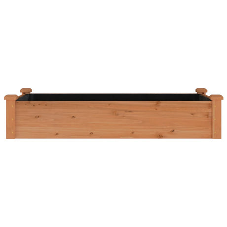 Plantenbak verhoogd met voering 120x60x25 cm vurenhout bruin - AllerleiShop