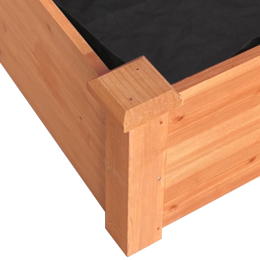 Plantenbak verhoogd met voering 120x60x25 cm vurenhout bruin - AllerleiShop