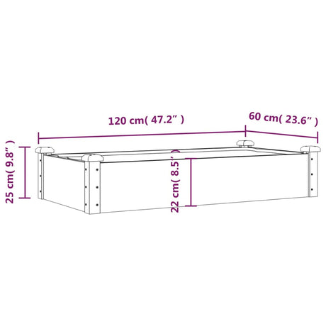 Plantenbak verhoogd met voering 120x60x25 cm vurenhout bruin - AllerleiShop