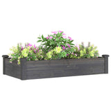 Plantenbak verhoogd met voering 120x60x25 cm vurenhout grijs - AllerleiShop